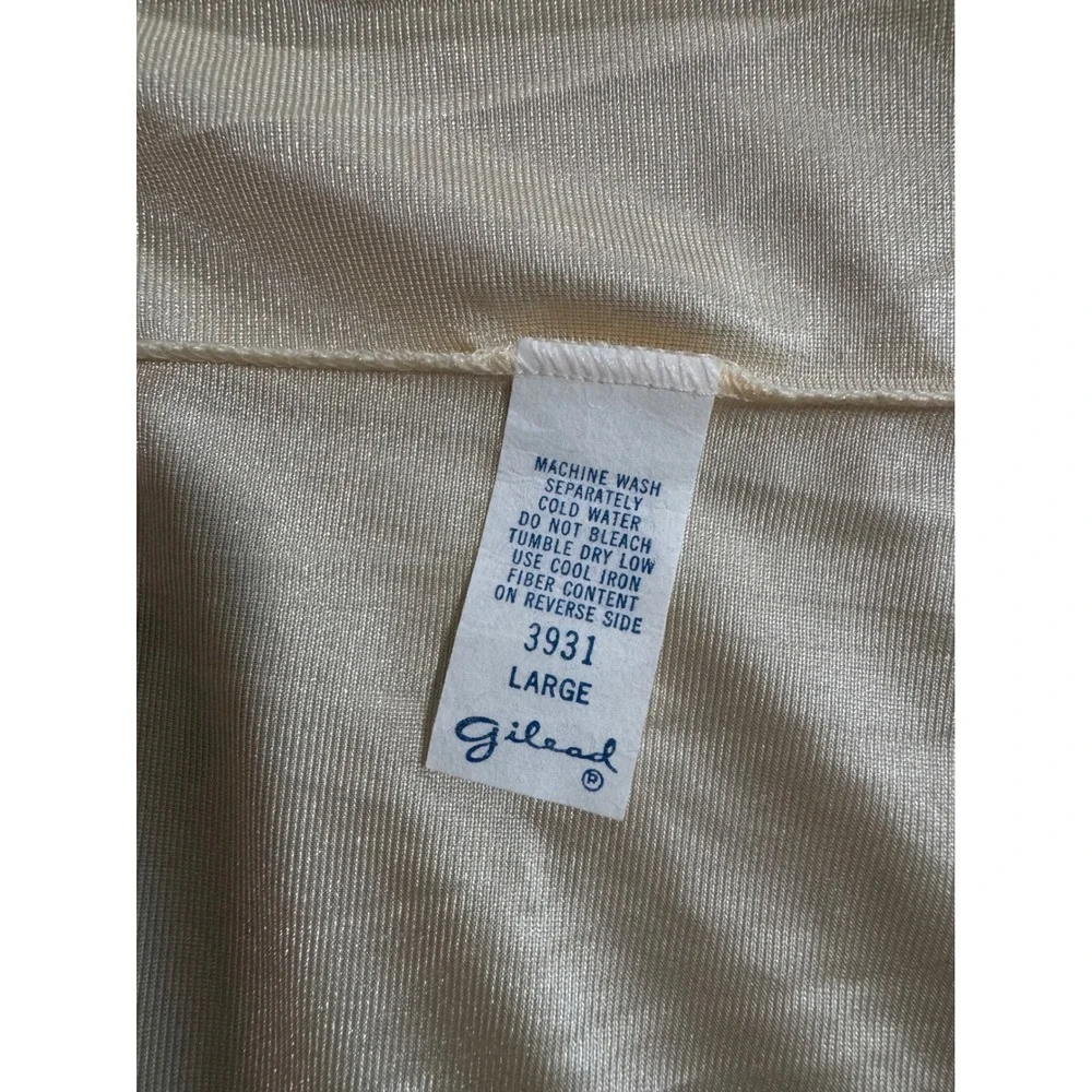 Vintage Gilead Yellow Nylon Lace Nightgown Long Sleeve Maxi Sleepwear Large